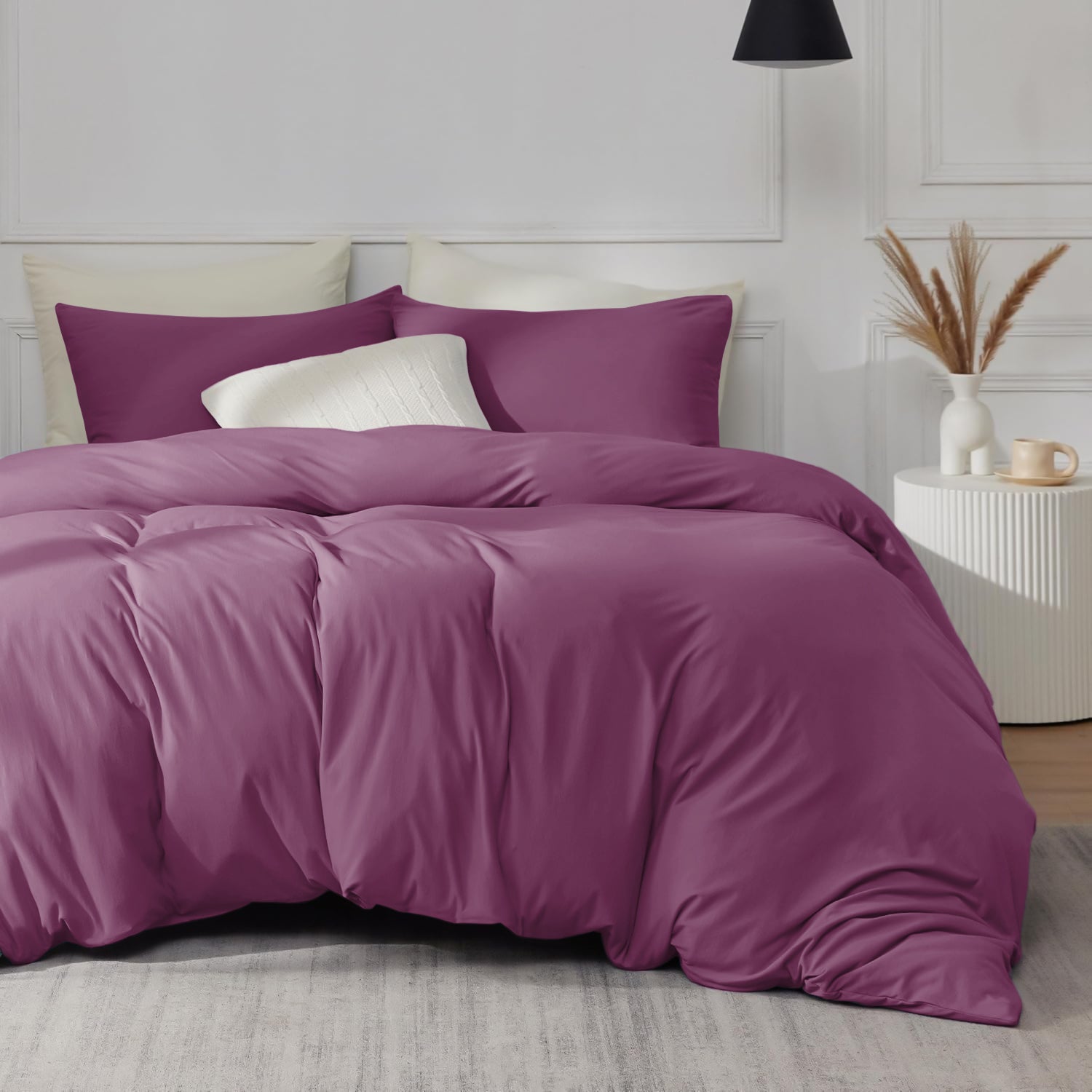 Plain Dyed Purple Duvet Cover & Pillowcases