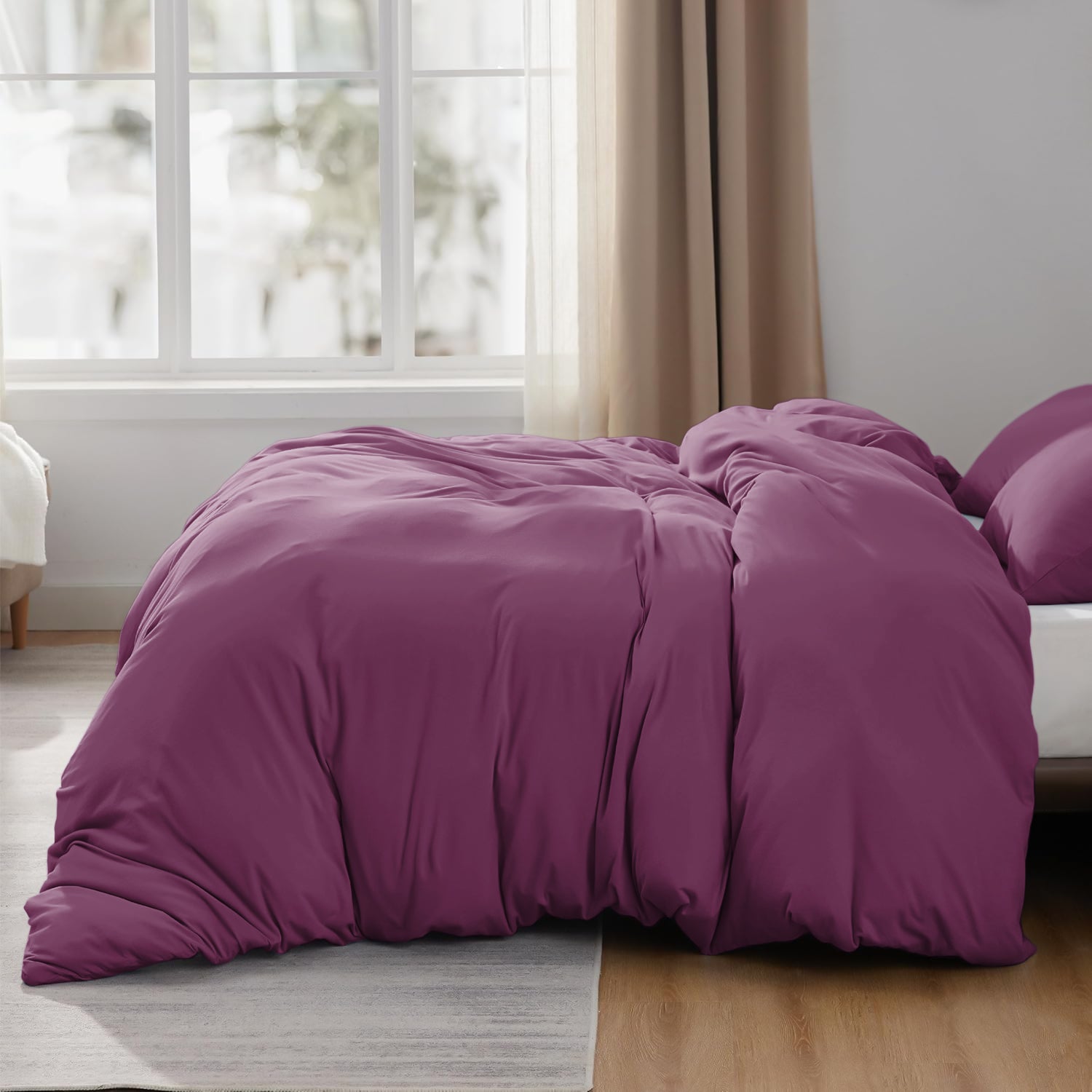 Plain Dyed Purple Duvet Cover & Pillowcases