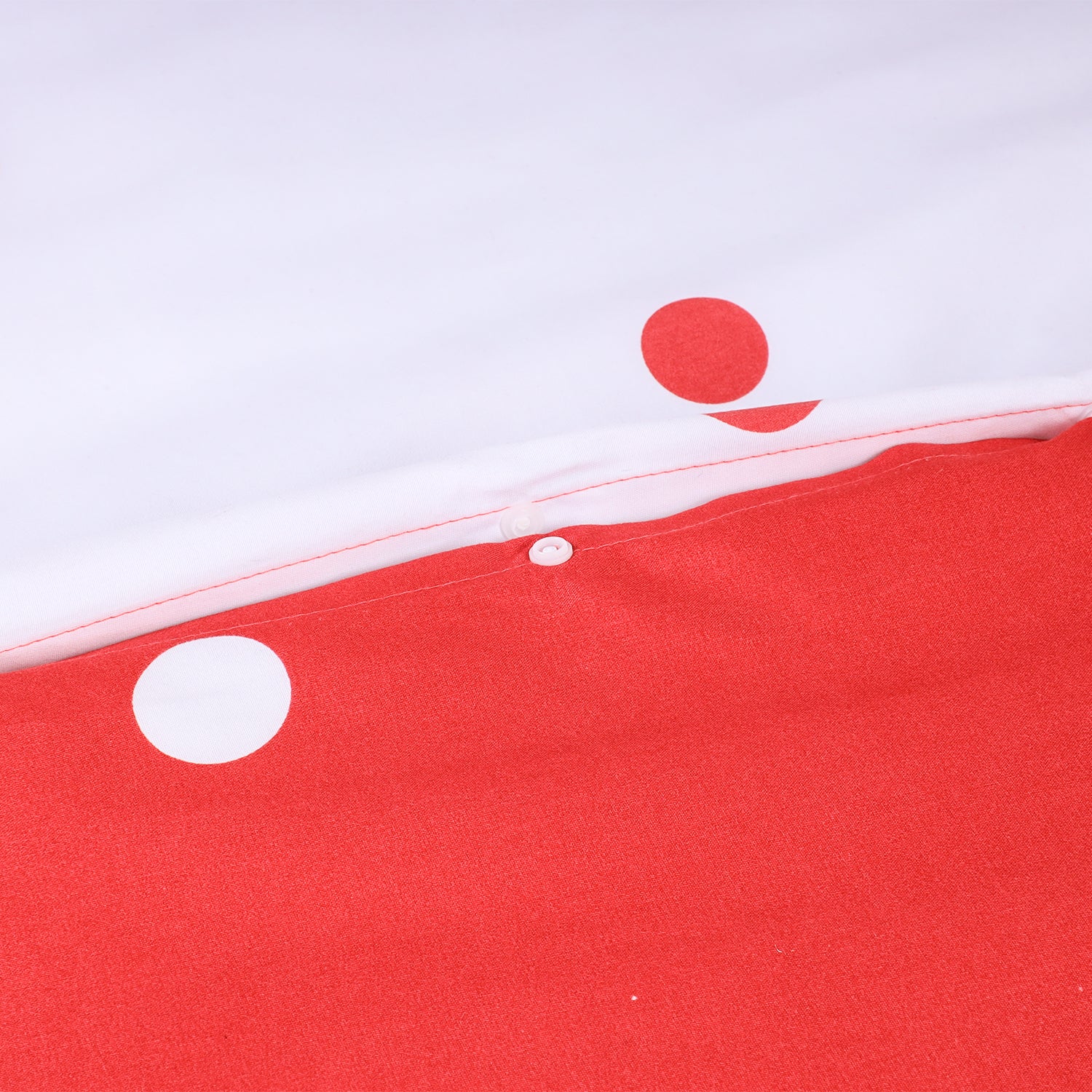 Reversible Polka dot Printed Red And White Duvet Cover