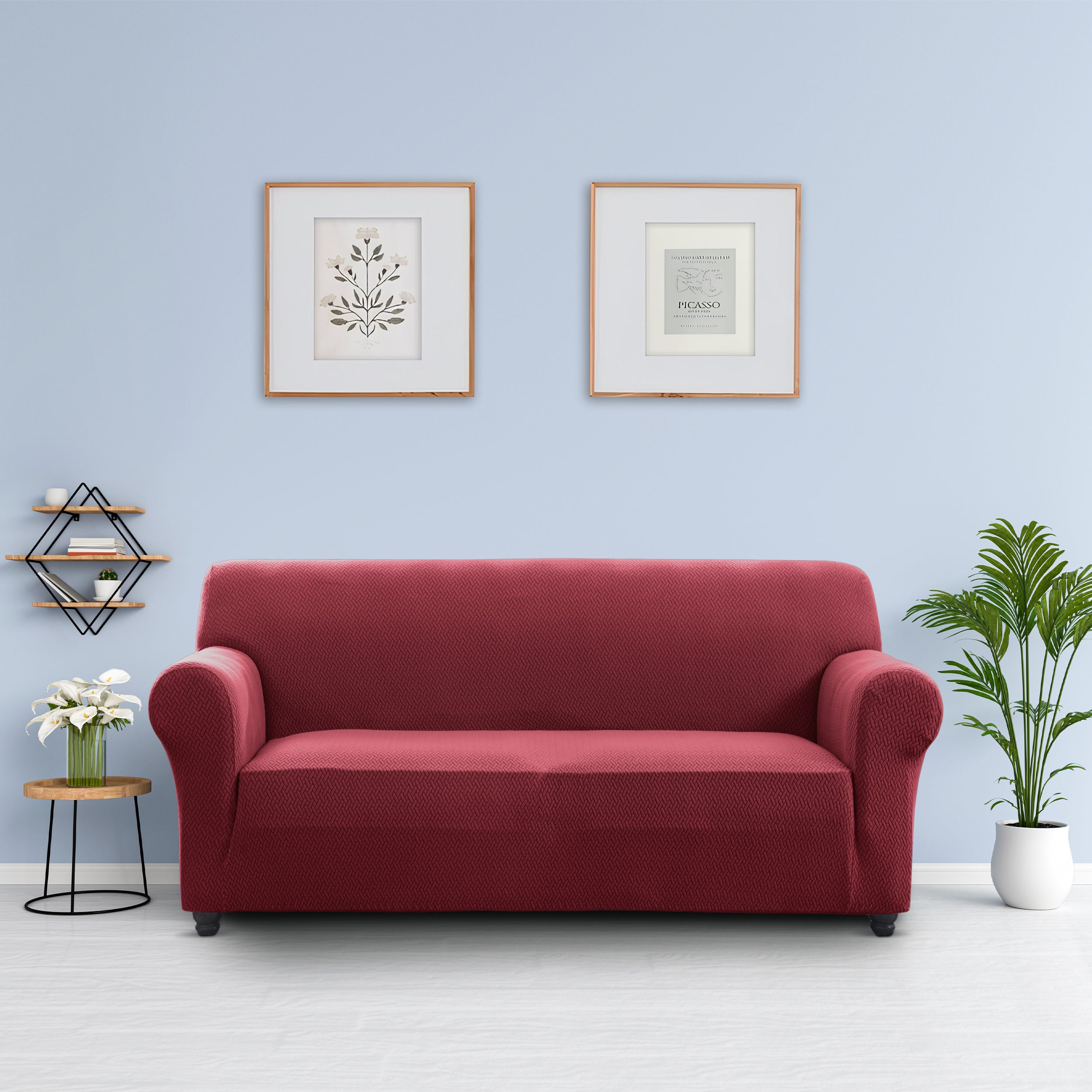 Stretch Slip Covers 3 seater red