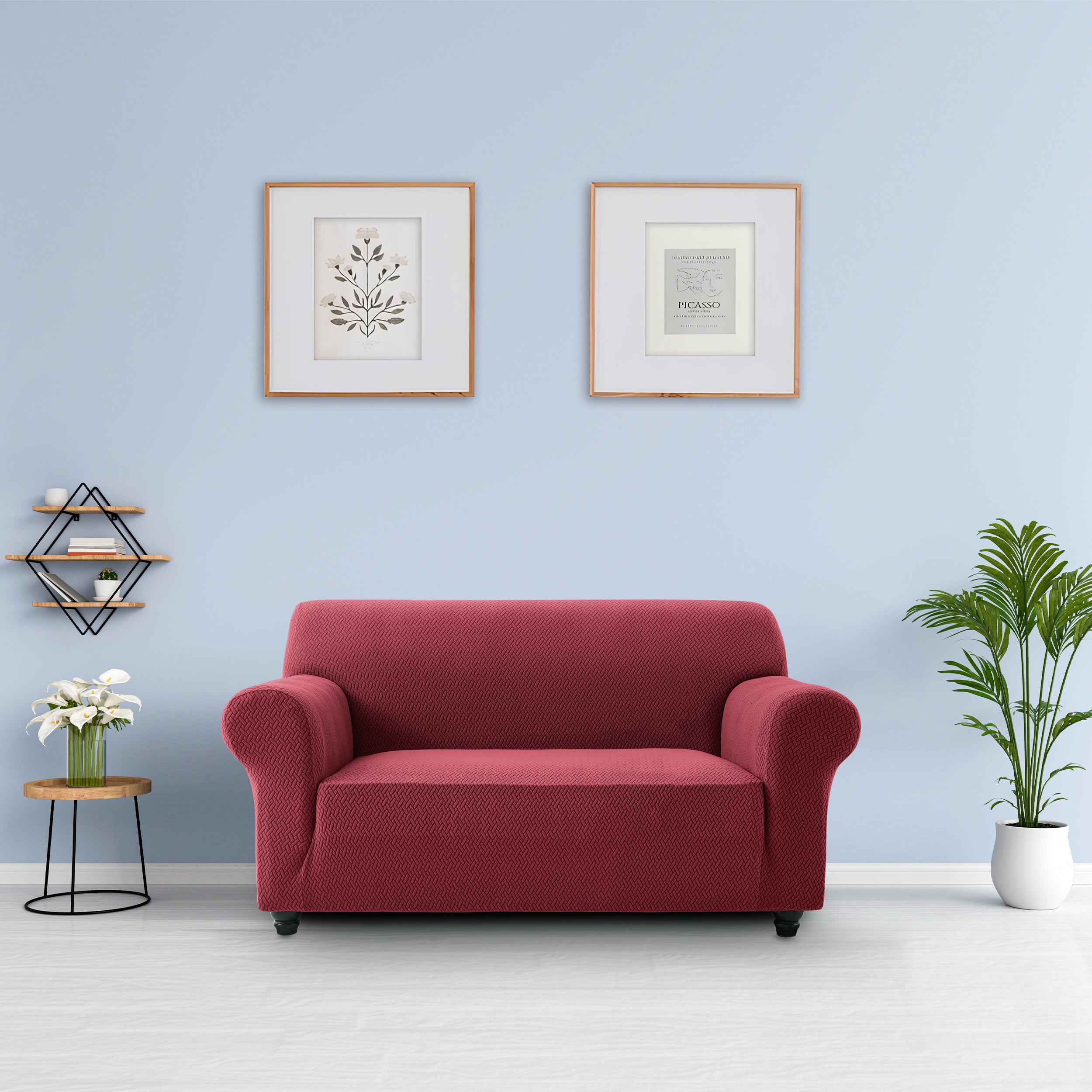 Stretch Slip Covers 2 seater red