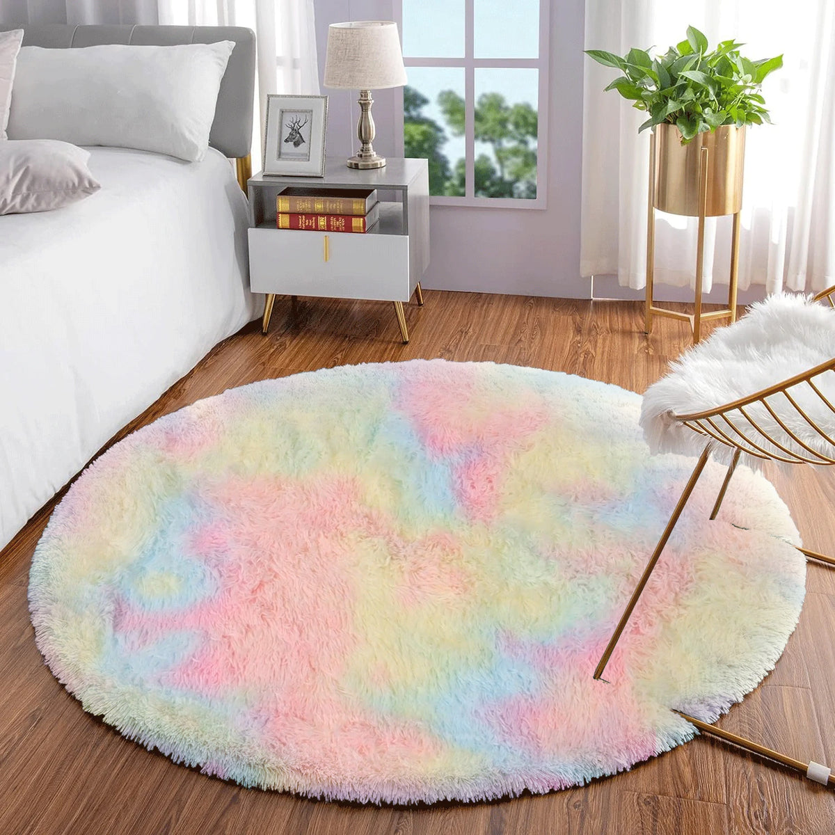 Round Rugs Deep Pile Fluffy Circle Shaggy Rug