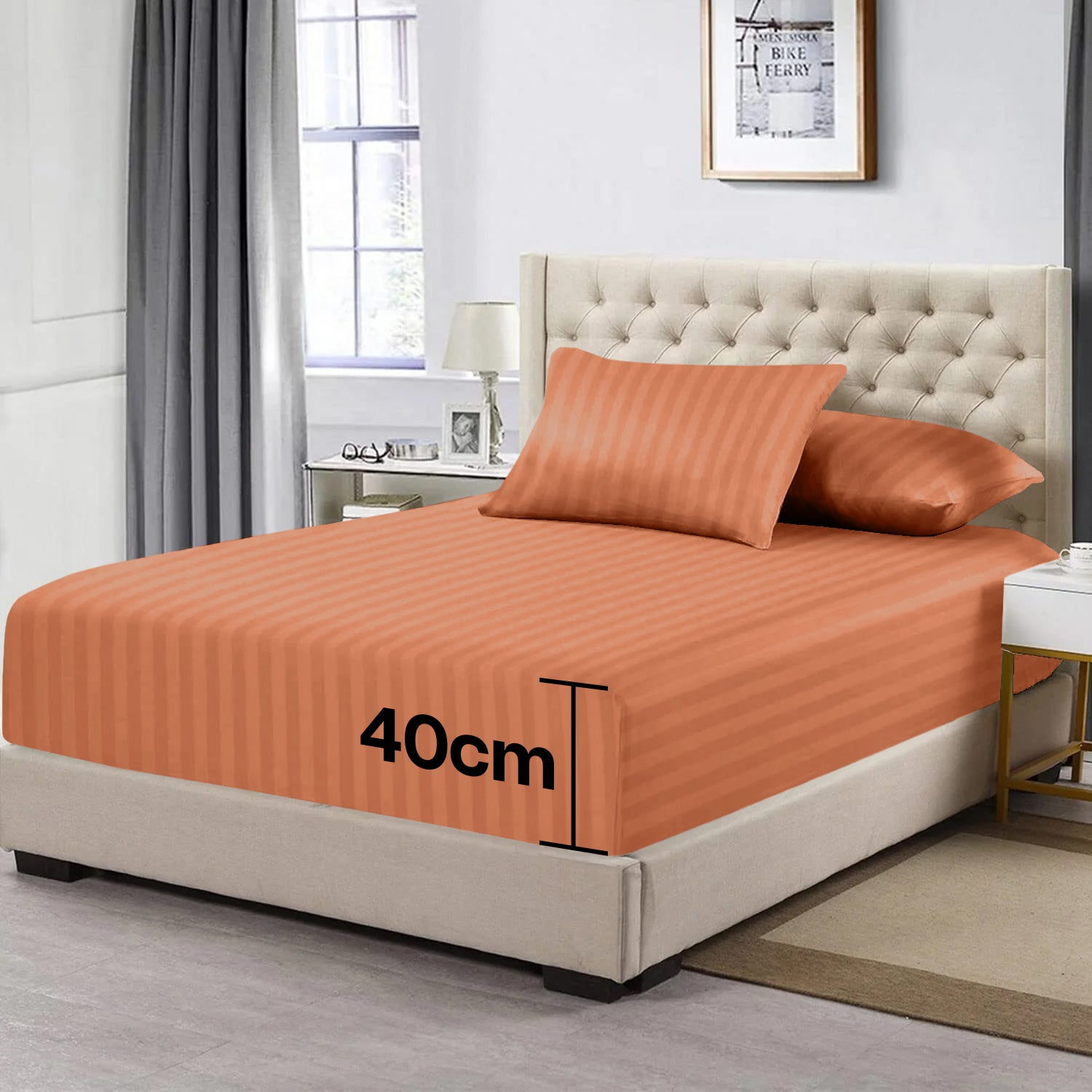 Rust Extra Deep Mattress Fitted Sheets