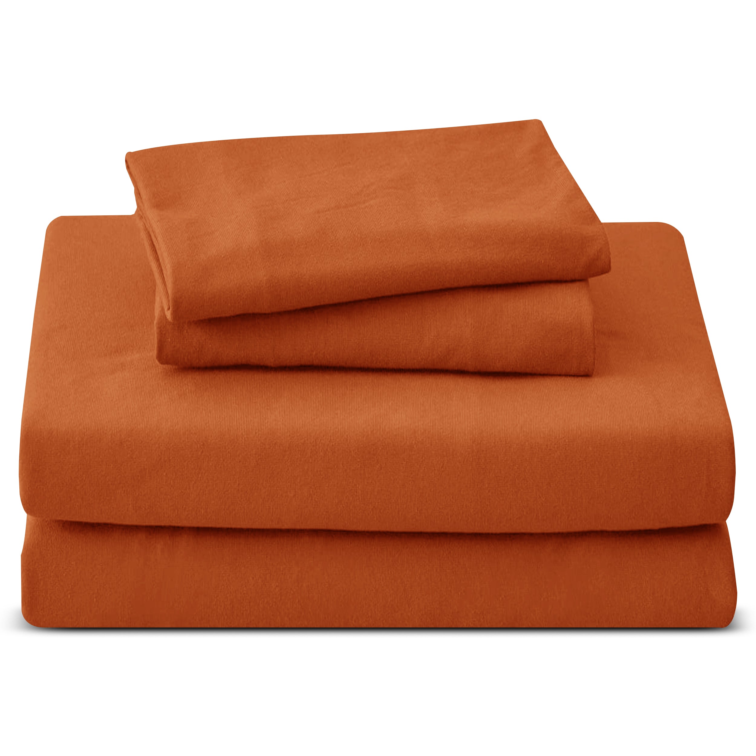 4 Piece Plain Bedding Set Rust