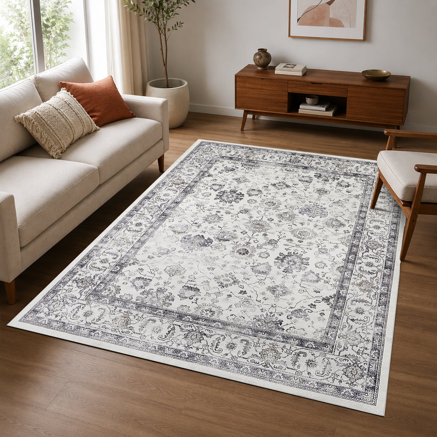 Distressed Persian Rug for Living Room