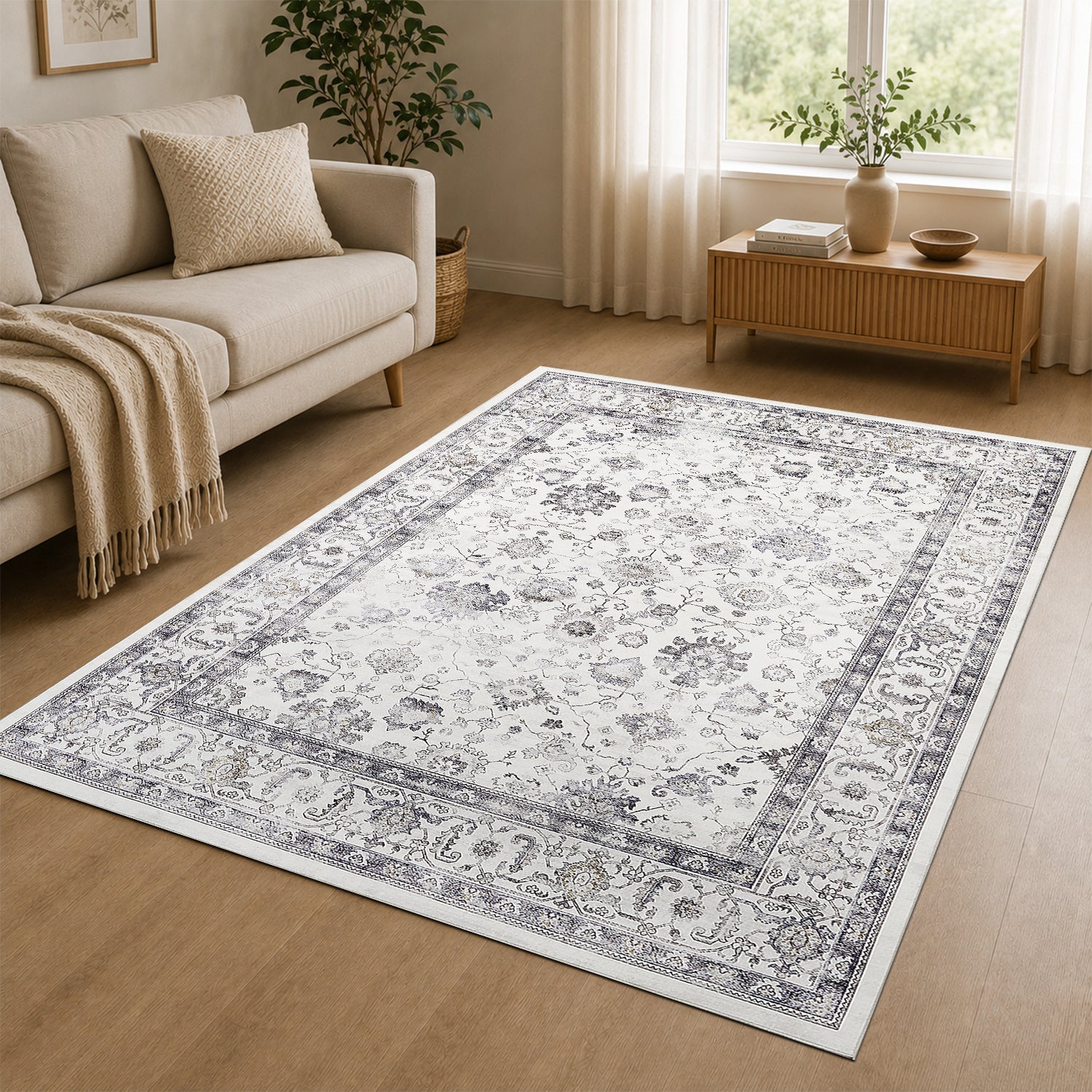 Distressed Persian Rug for Living Room