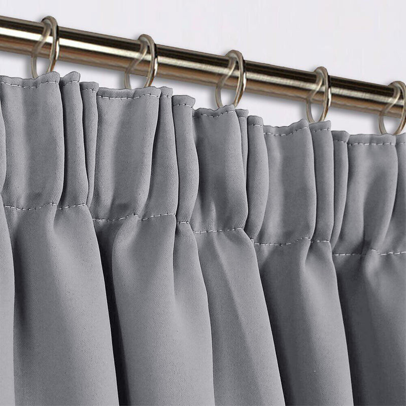 Light Grey Pencil Pleat Curtains Thermal Blackout
