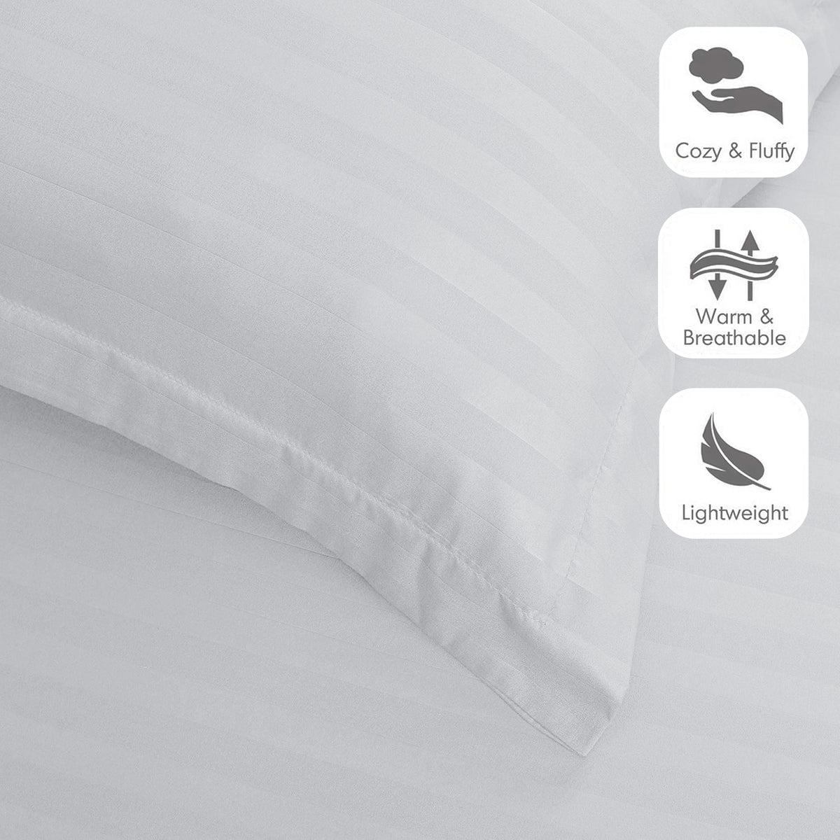 4 Piece Striped Duvet Cover Complete Bedding Set