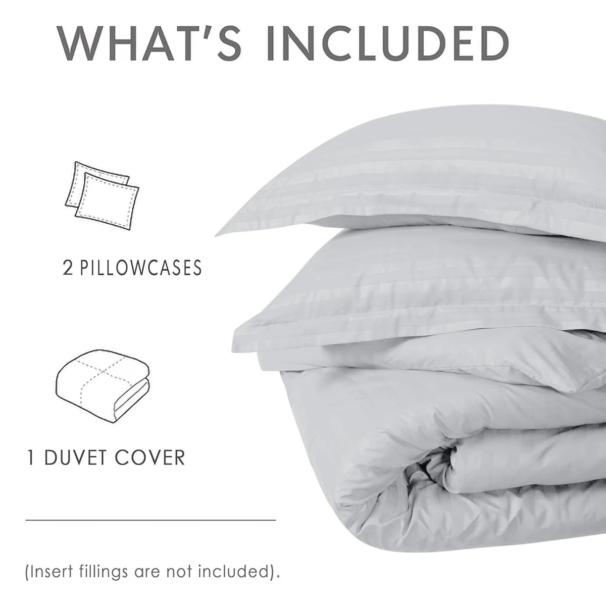 4 Piece Striped Duvet Cover Complete Bedding Set