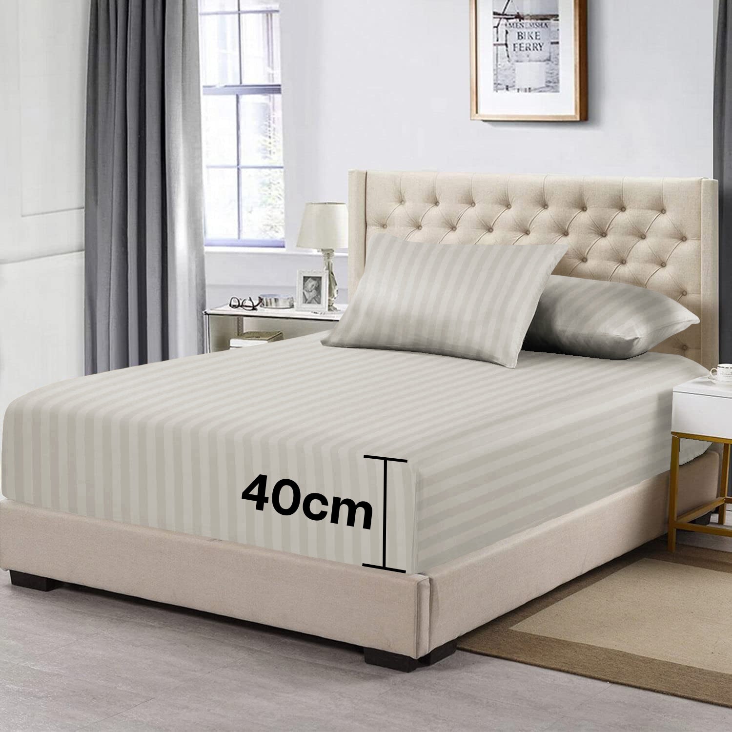 Sliver Extra Deep Mattress Fitted Sheets