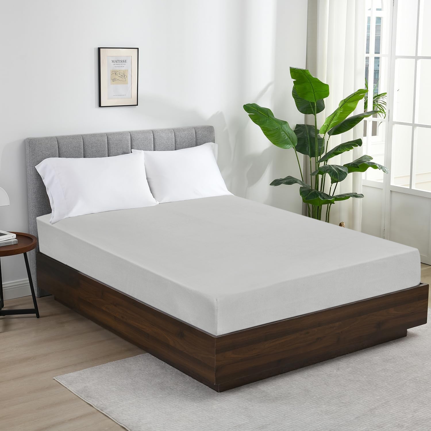 Silver Jersey cotton Fitted Sheet