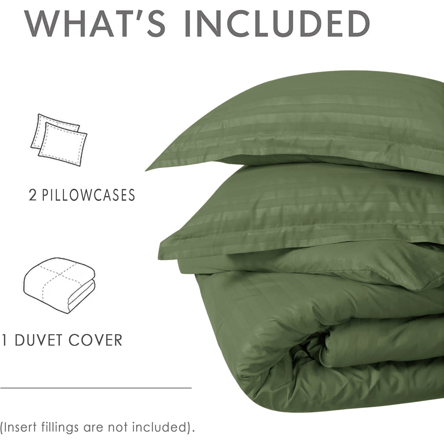complete Stripe Duvet Cover set Olive Green Piece Bed Set