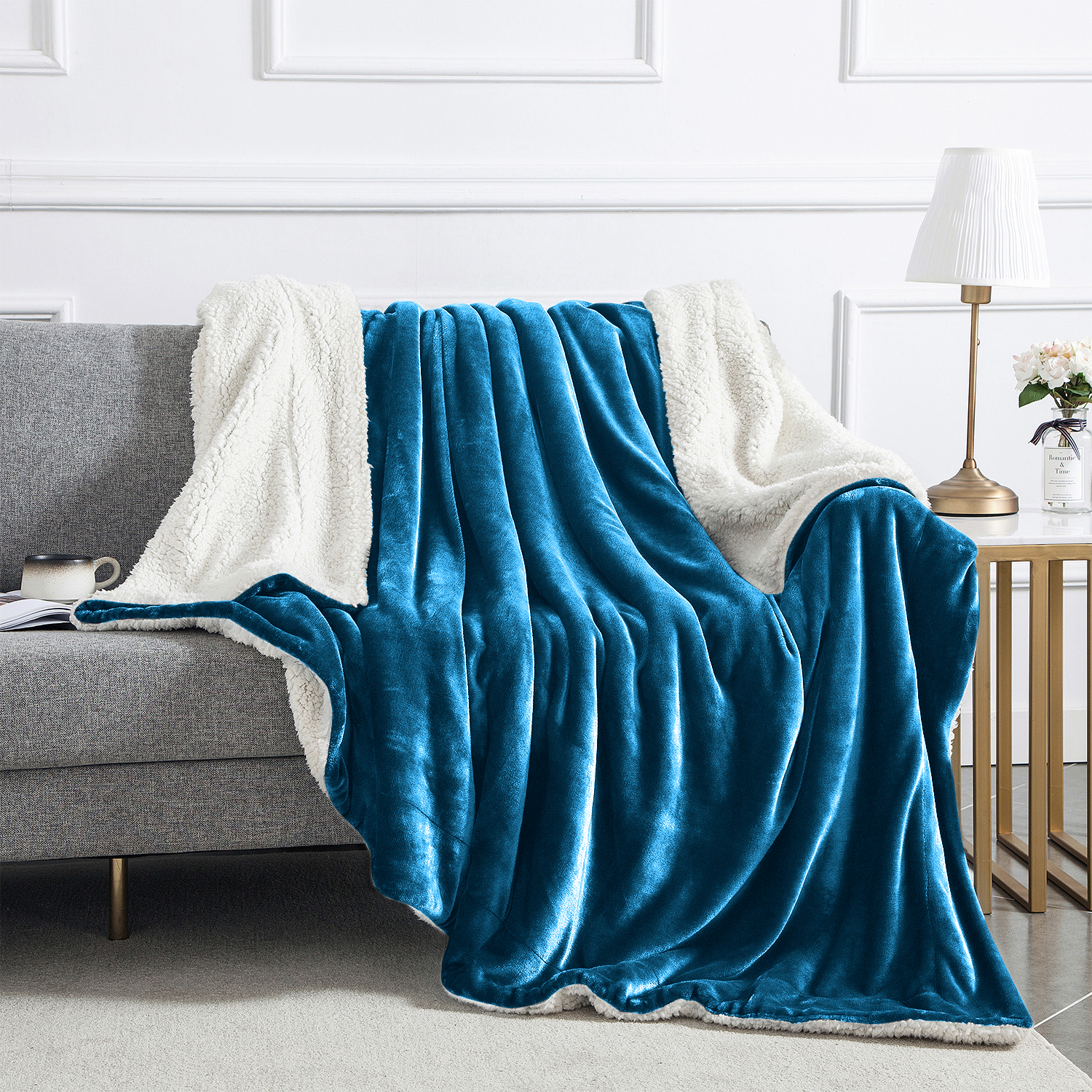 Teal Sherpa blanket