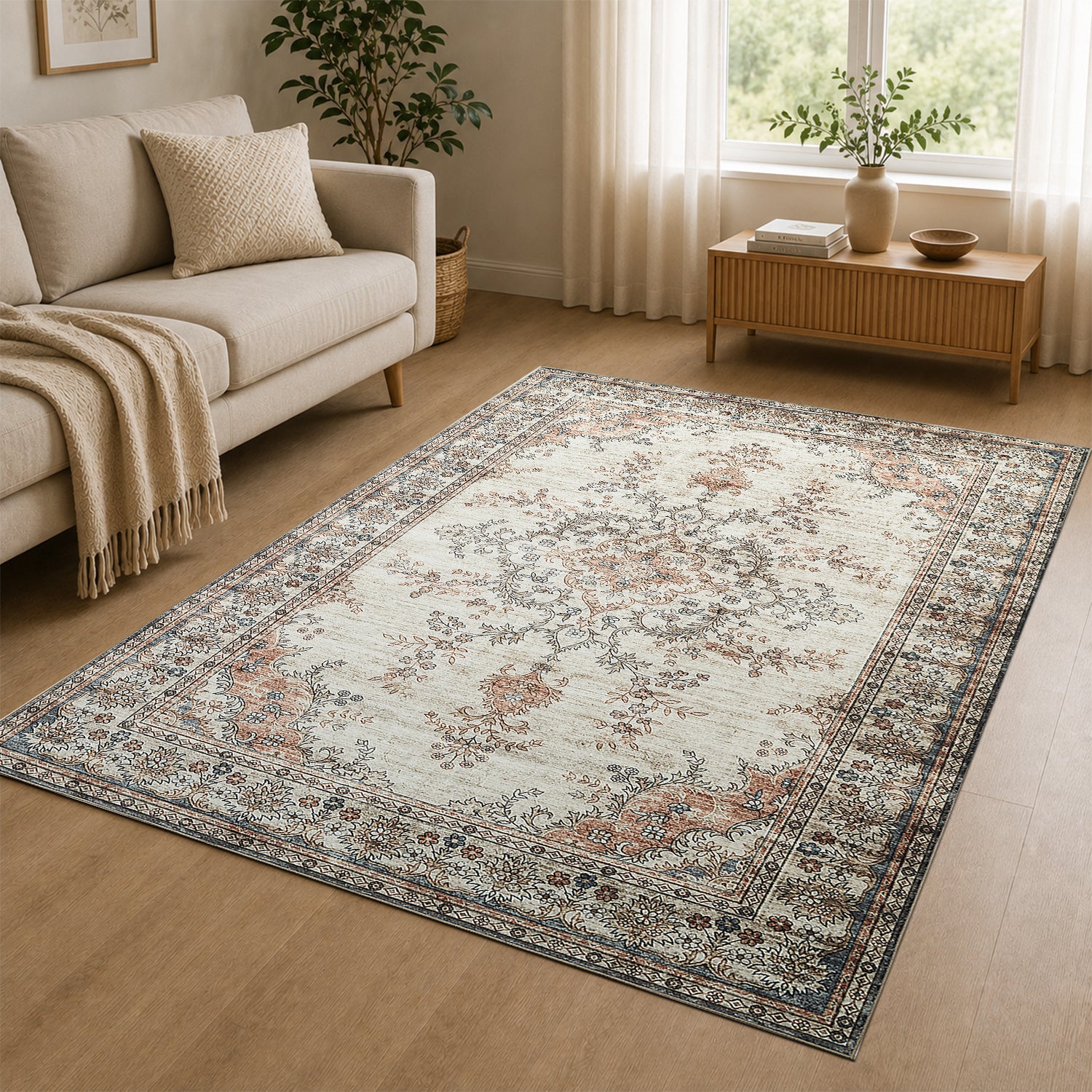 Machine Washable Vintage Rug