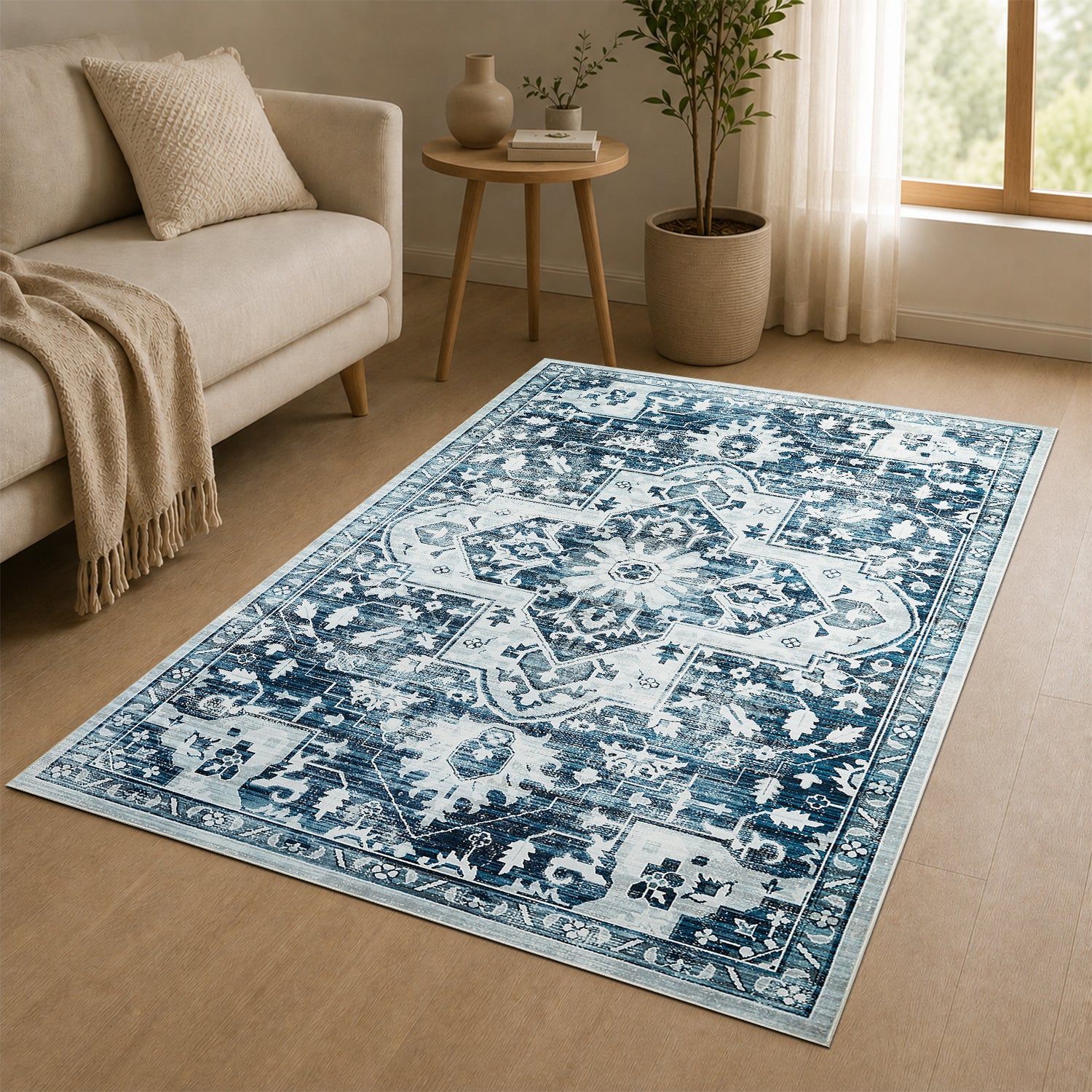 Traditional Rectangular Rug For Living Room