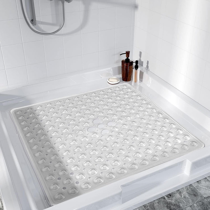 White Crystal Shower Bath Mat PVC Rubber Backed