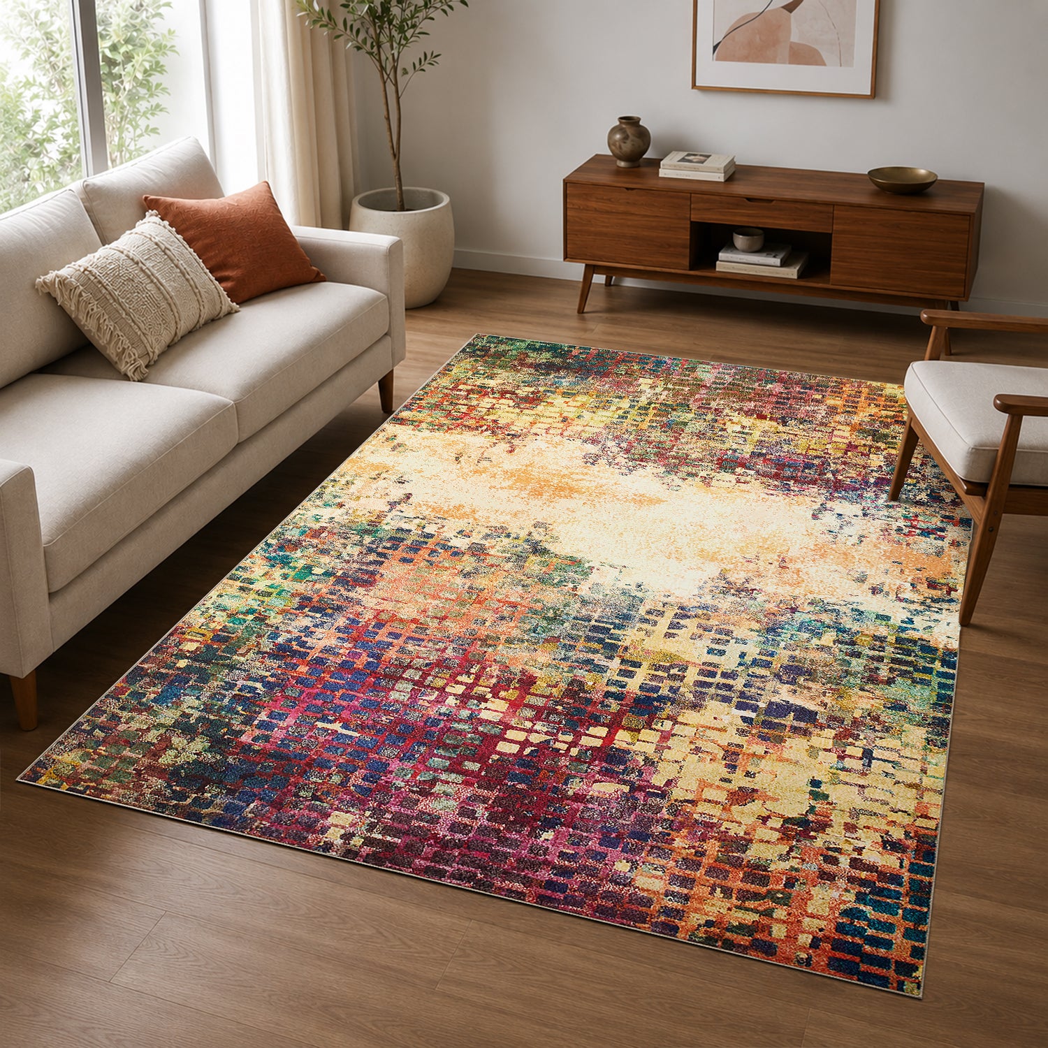 Multicolour Rug for Living Room & Bedroom Soft Stylish & Modern Design