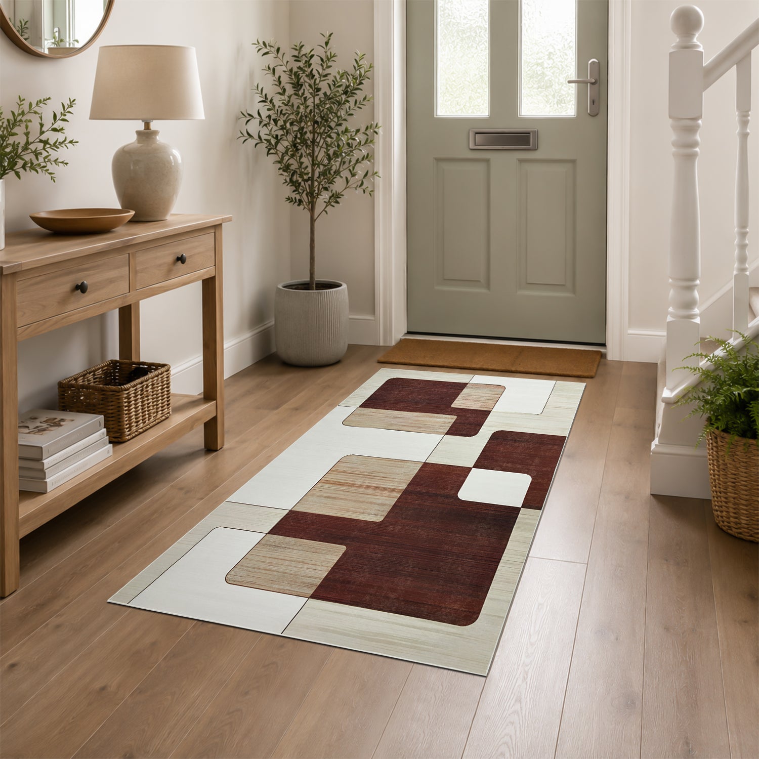 Beige and Brown Rugs for Living Room Modern Design