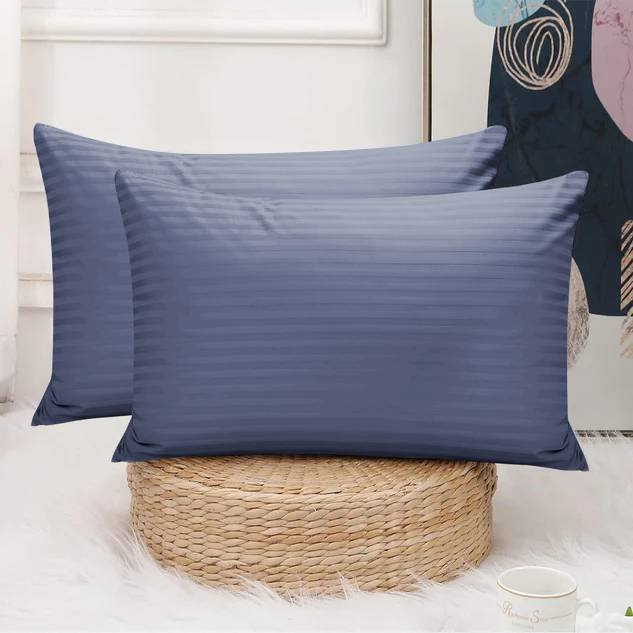 Washed Blue Striped pillowcases