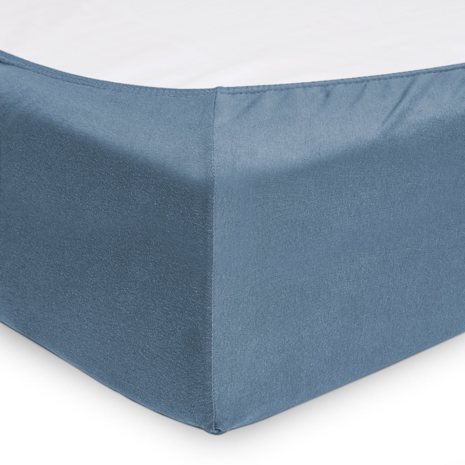 Washed Blue Jersey cotton Fitted Sheet