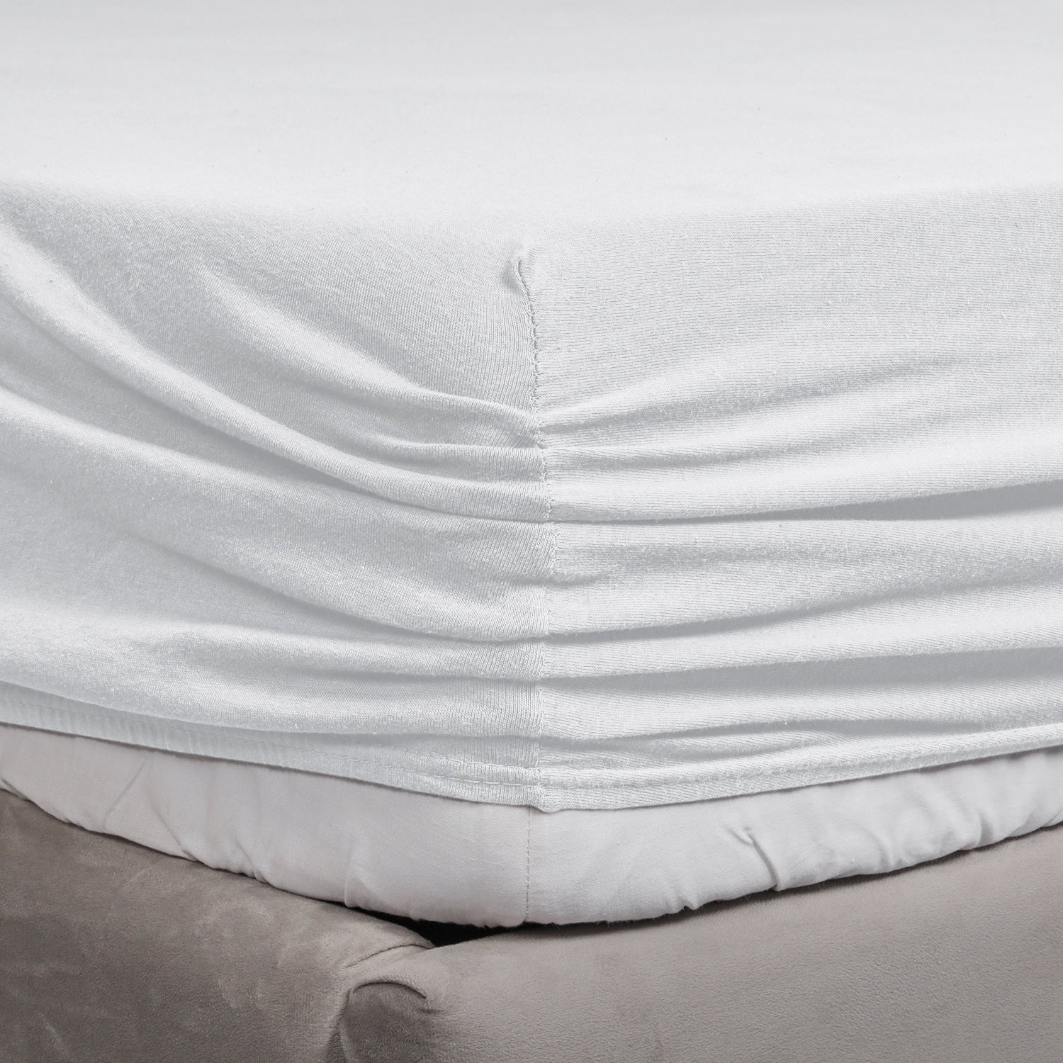 White Jersey cotton Fitted Sheet