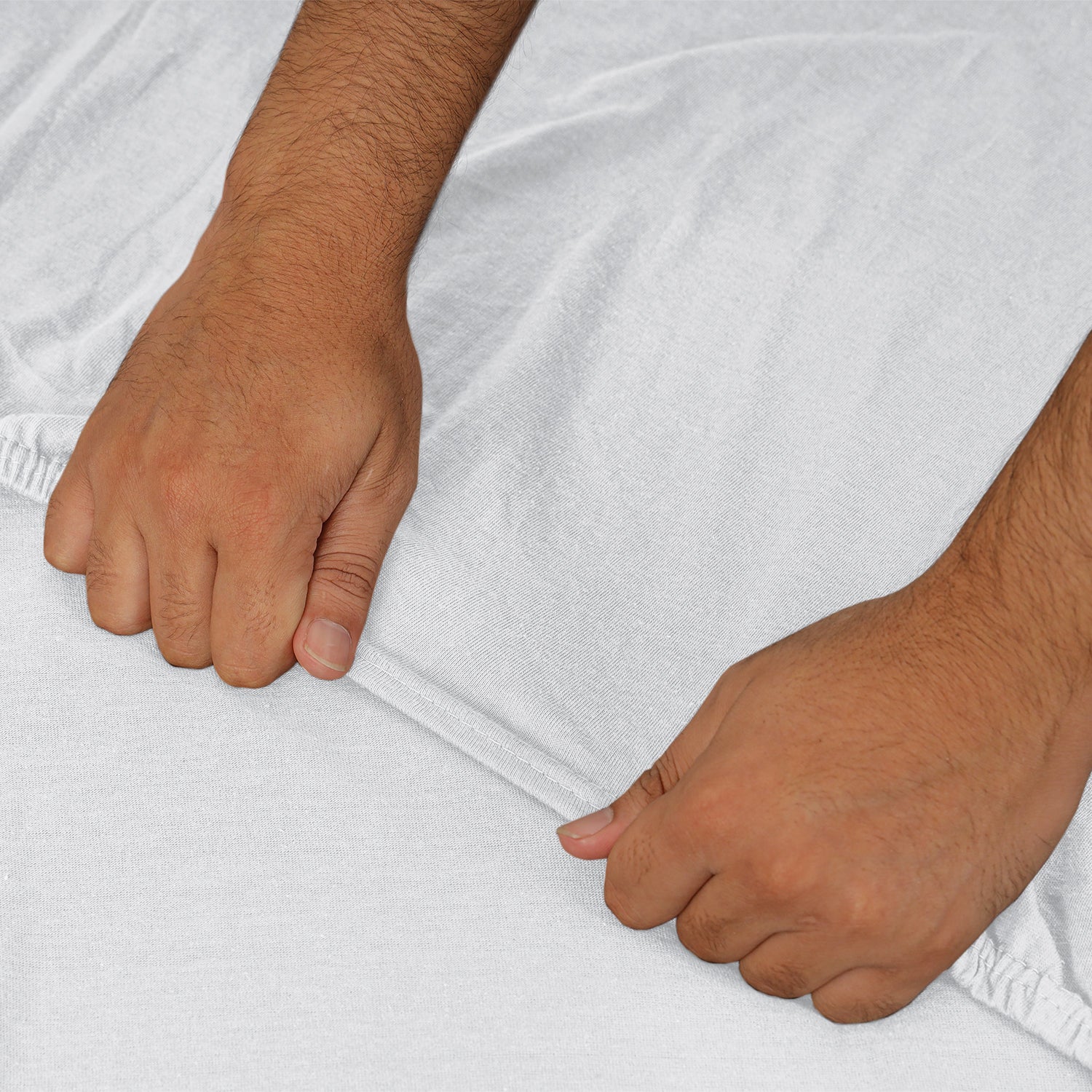 White Jersey cotton Fitted Sheet