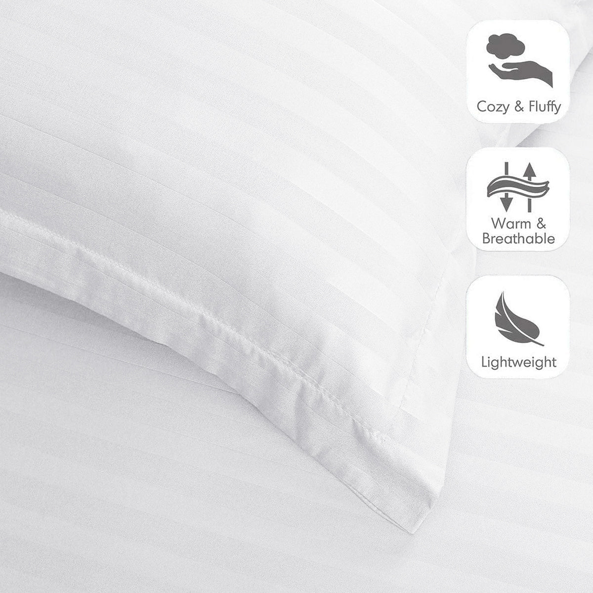 4 Piece Striped Duvet Cover Complete Bedding Set