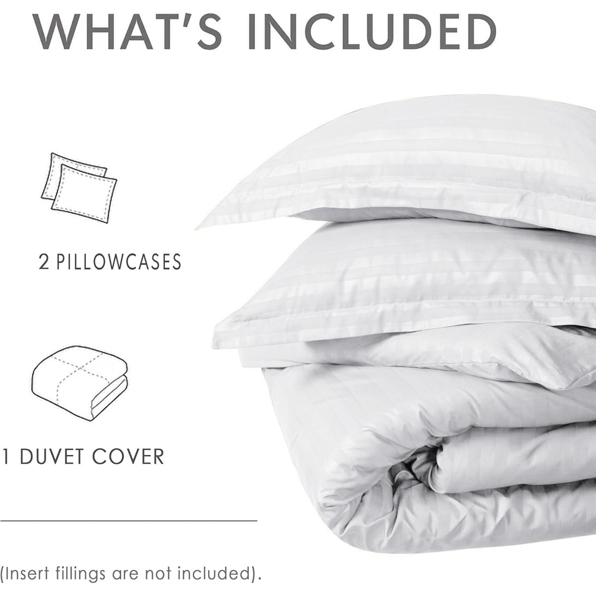 4 Piece Striped Duvet Cover Complete Bedding Set