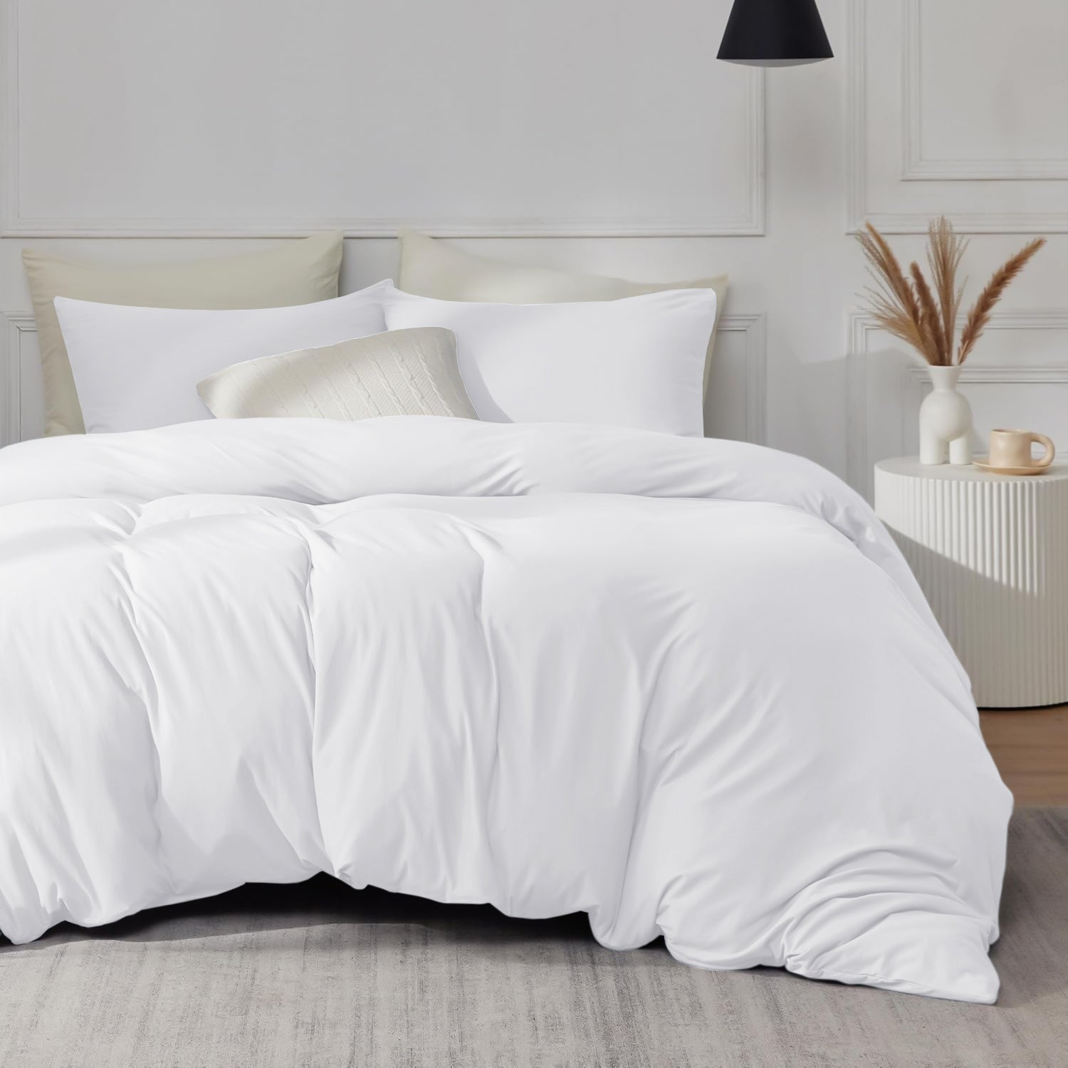 Plain White Duvet Cover & Pillowcase Pair