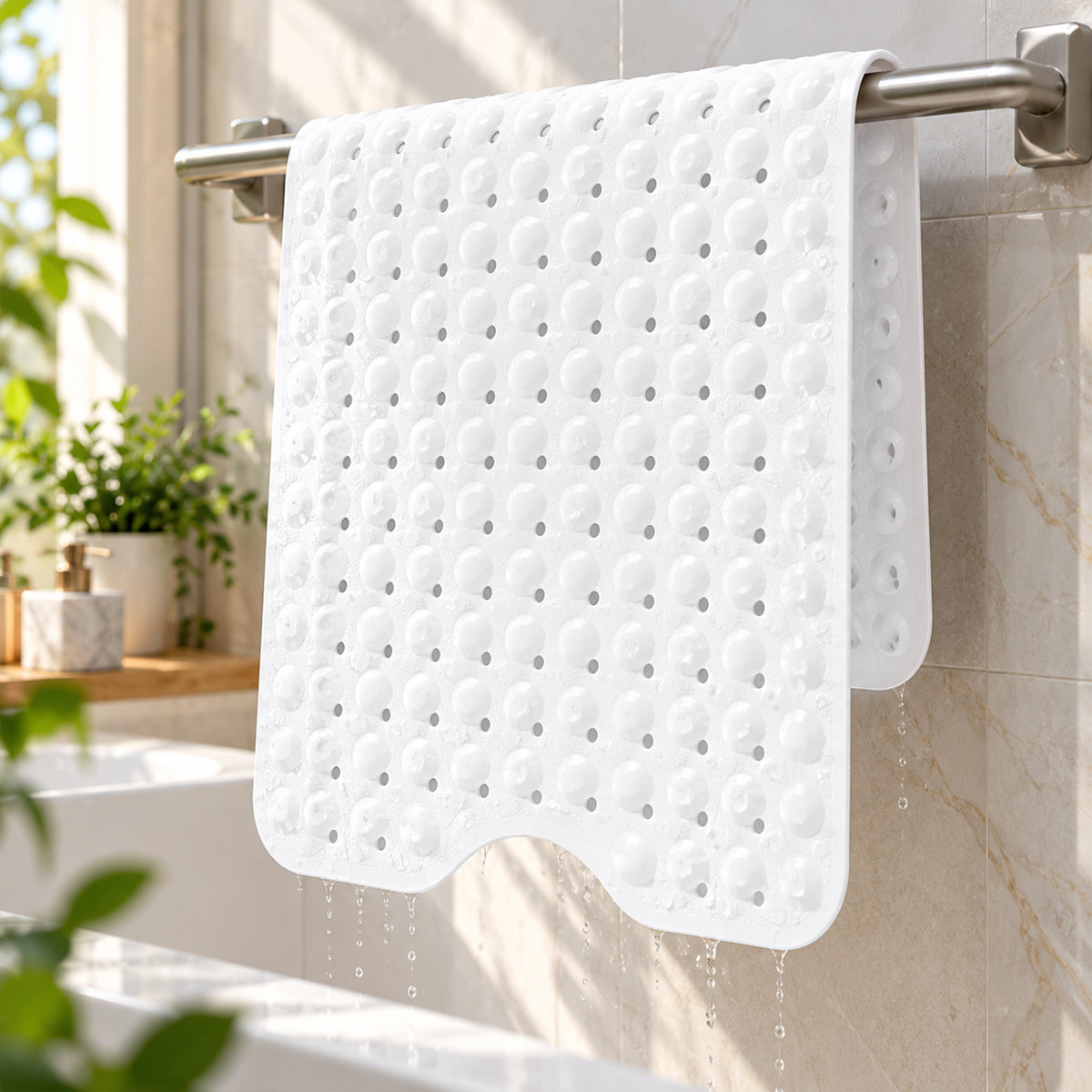 Non Slip Shower Mat for Elderly Safe, Secure & Comfortable Bathing