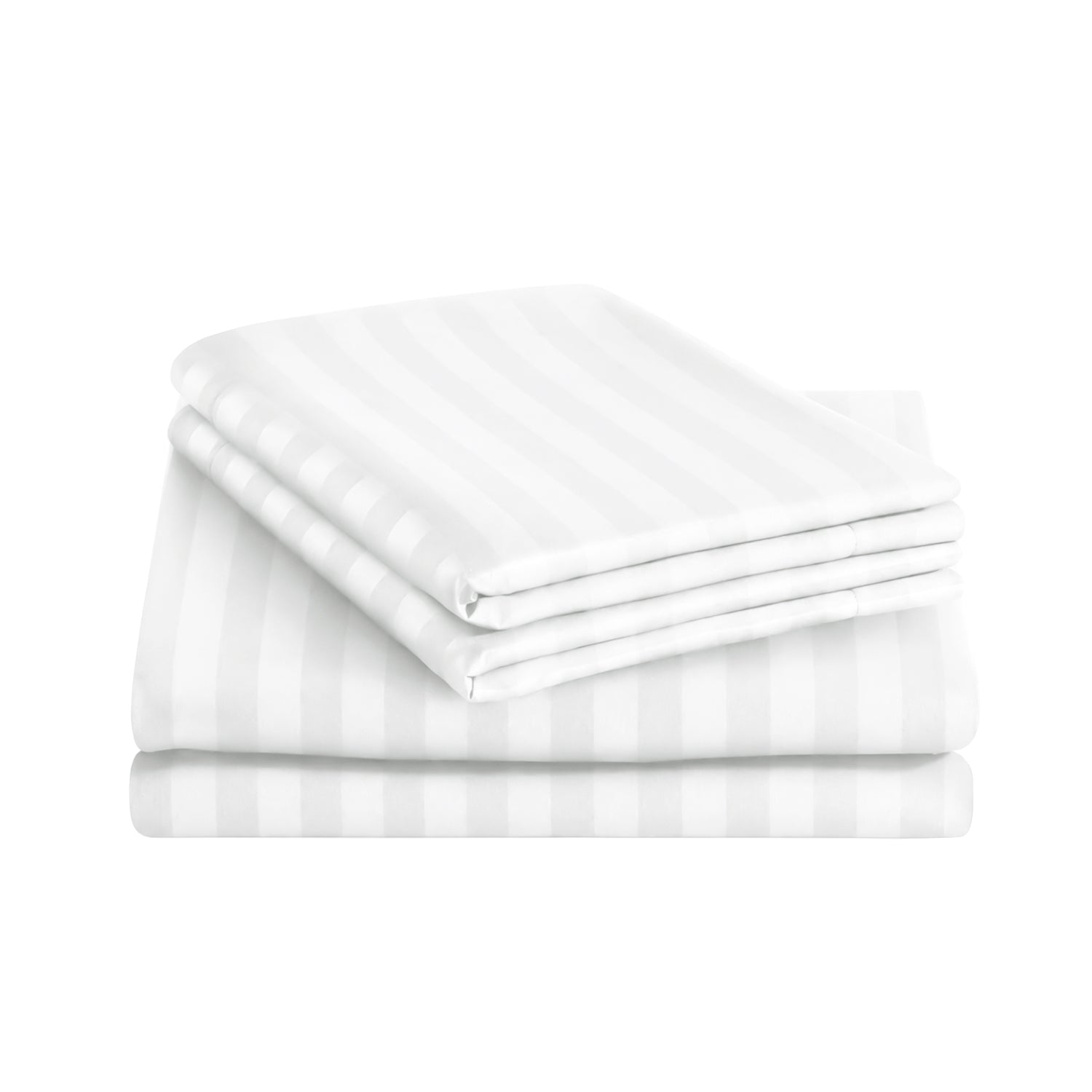 White Stripe Bedding Set With Pillowcase Pair
