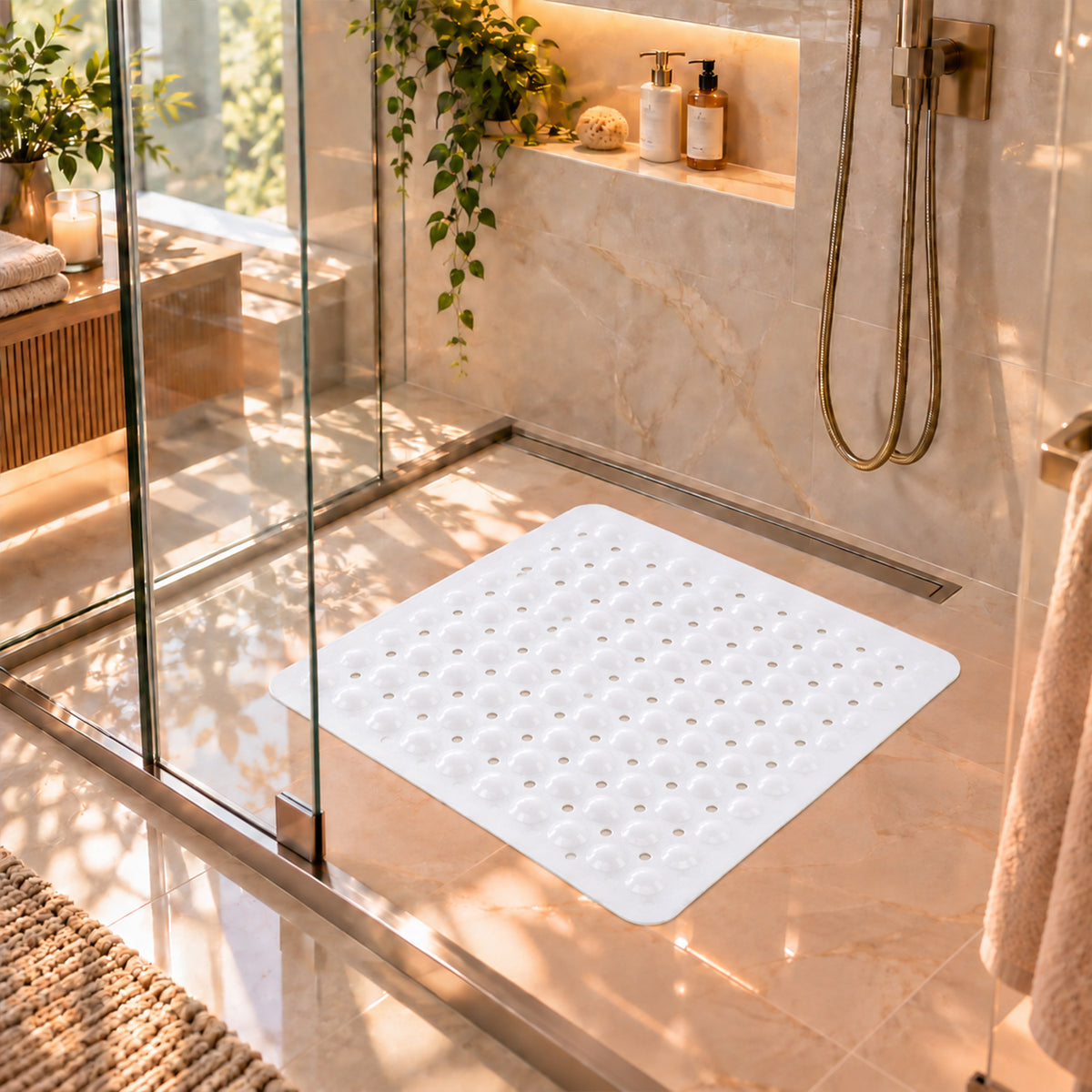 Non Slip Shower Mat for Elderly Safe, Secure & Comfortable Bathing