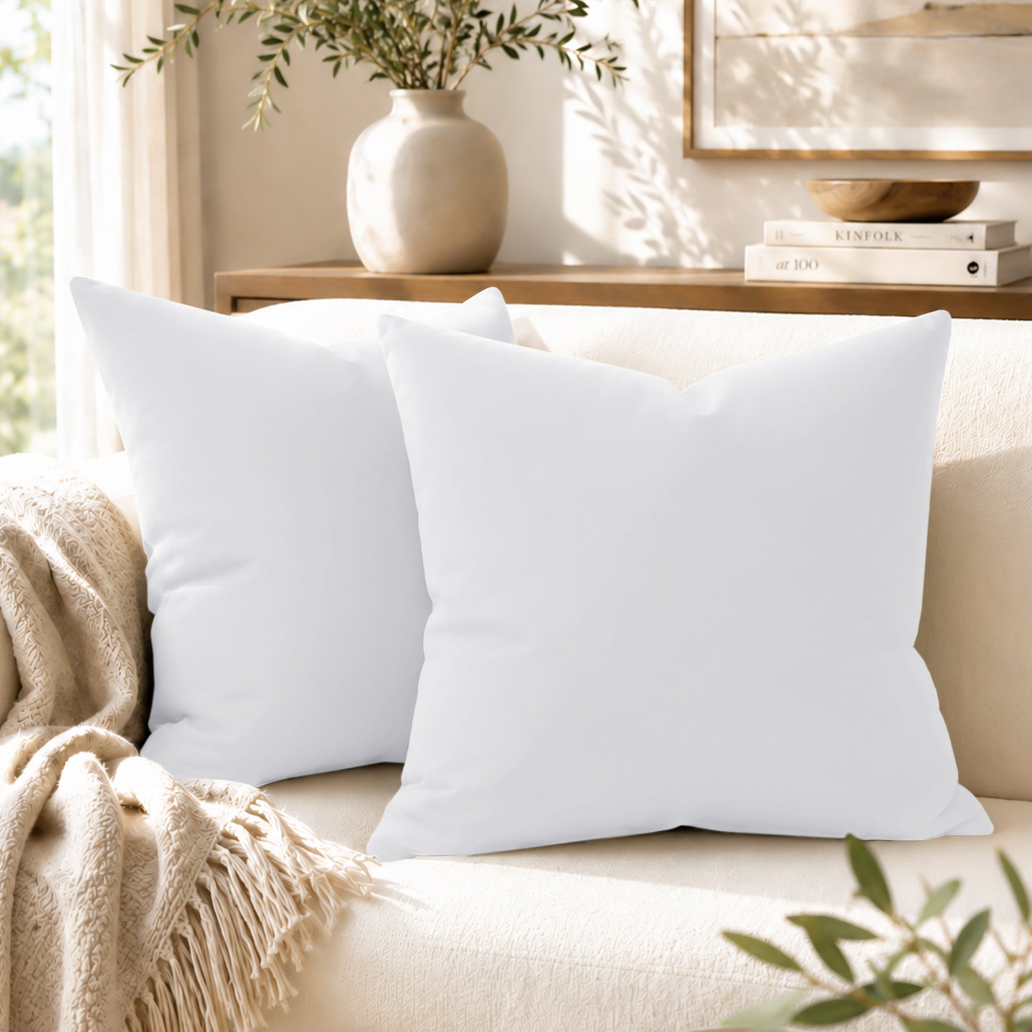 Pair Of Soft Microfibre Plain Cushion Covers for Sofa, Bed & Living Room