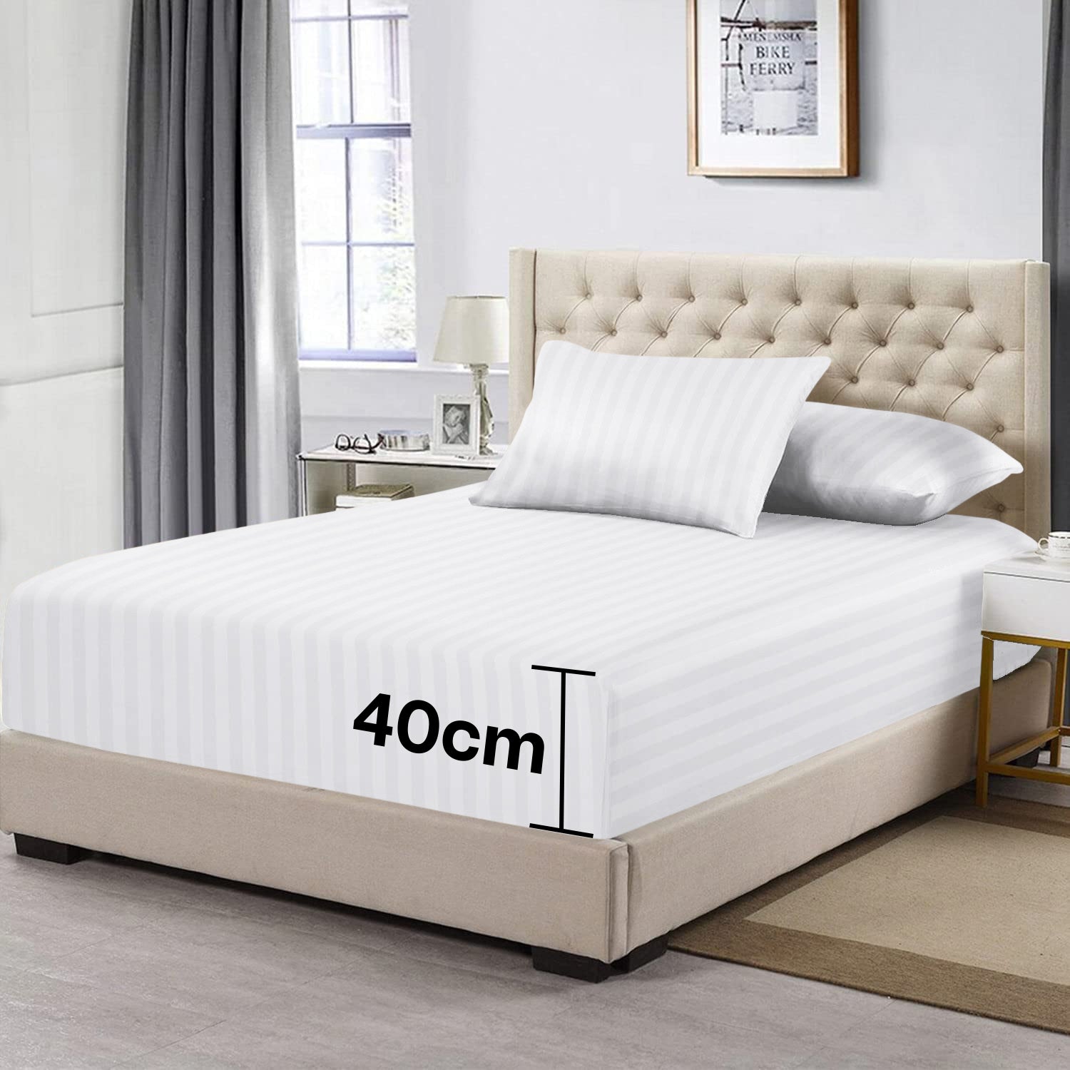 White Extra Deep Mattress Fitted Sheets