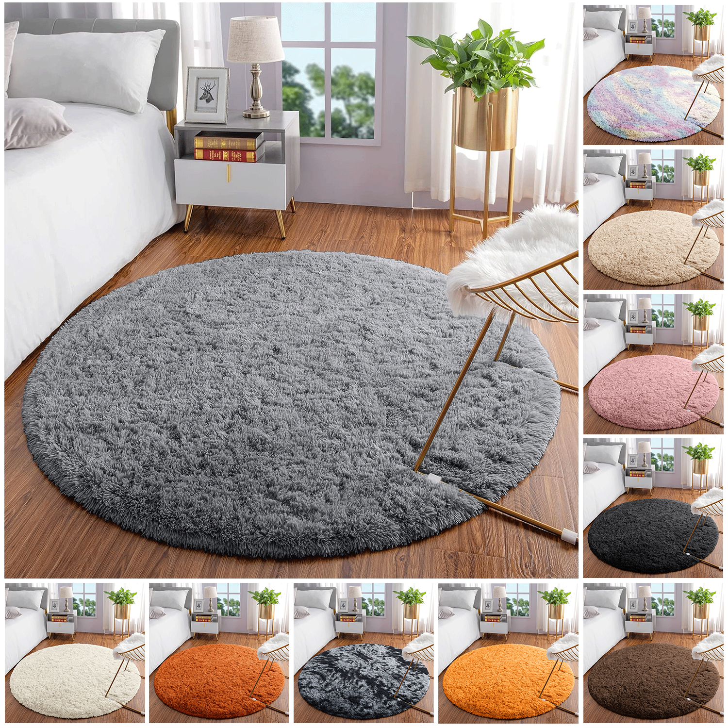 Grey Round Rugs