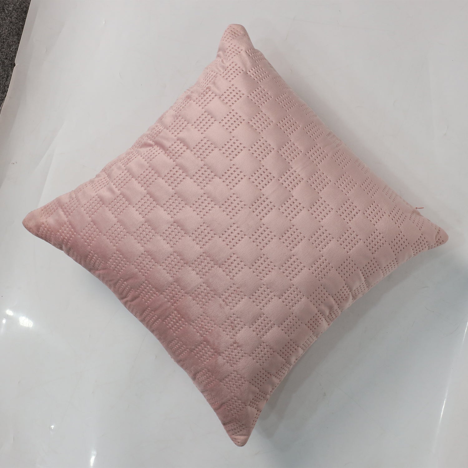 Pack Of 2 Square Velvet Cushion Cover Check Pattern