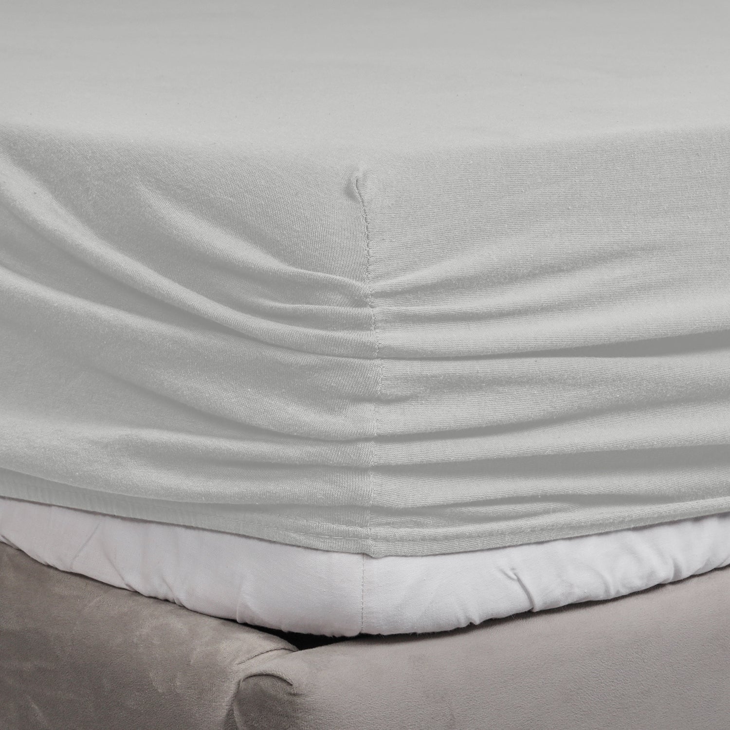 Silver Jersey cotton Fitted Sheet