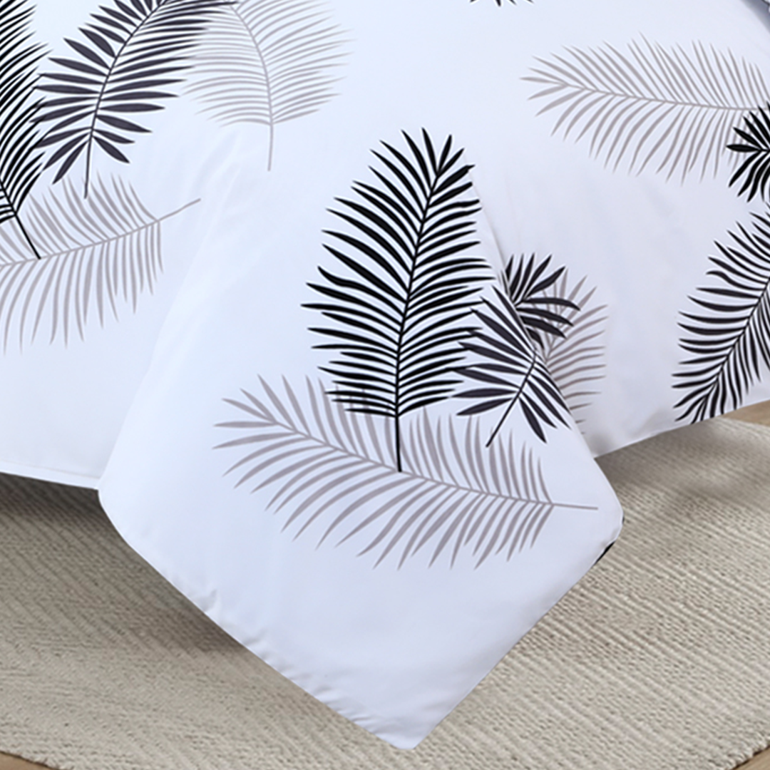 Grey Leaf Art Print Bedding