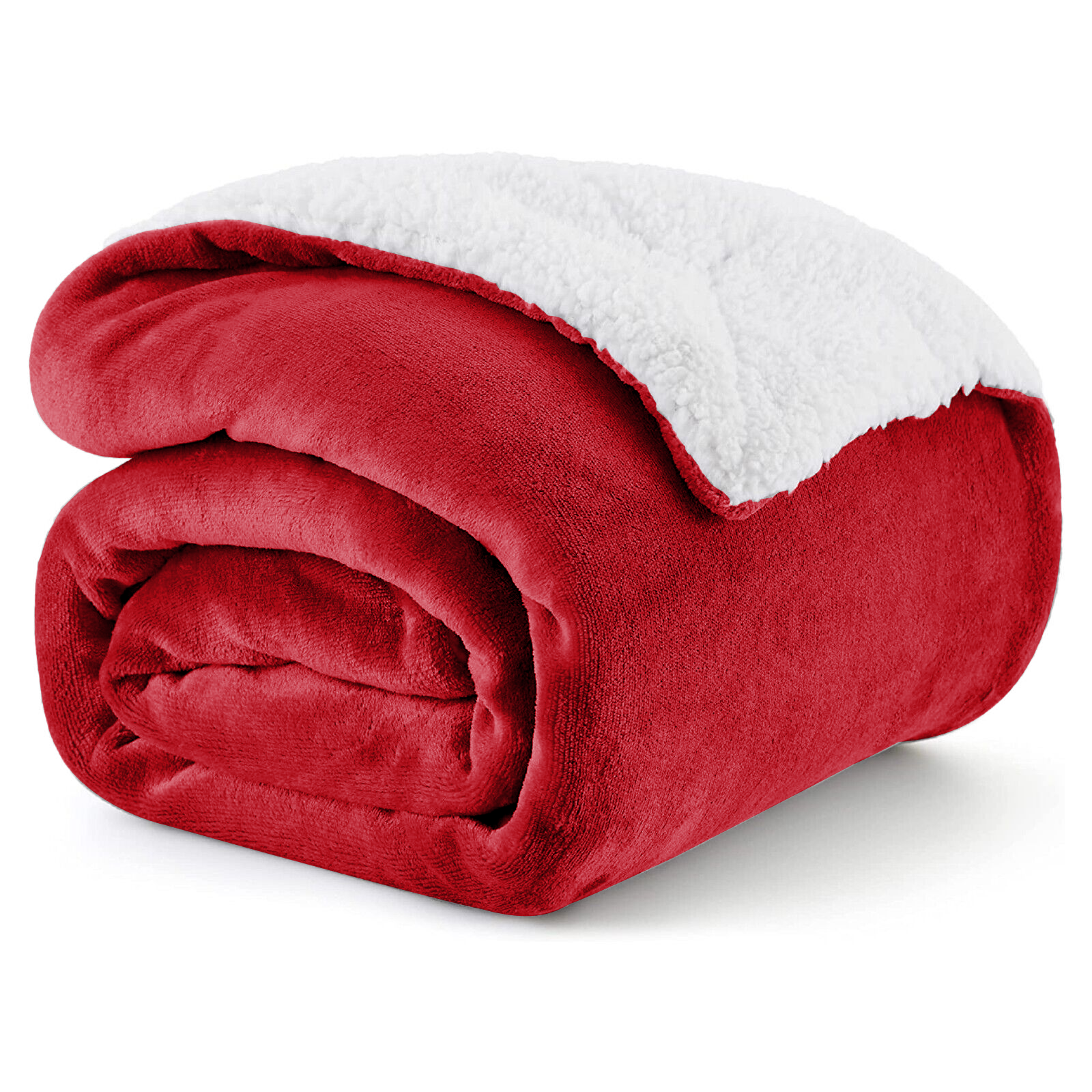 Burgundy Sherpa throw