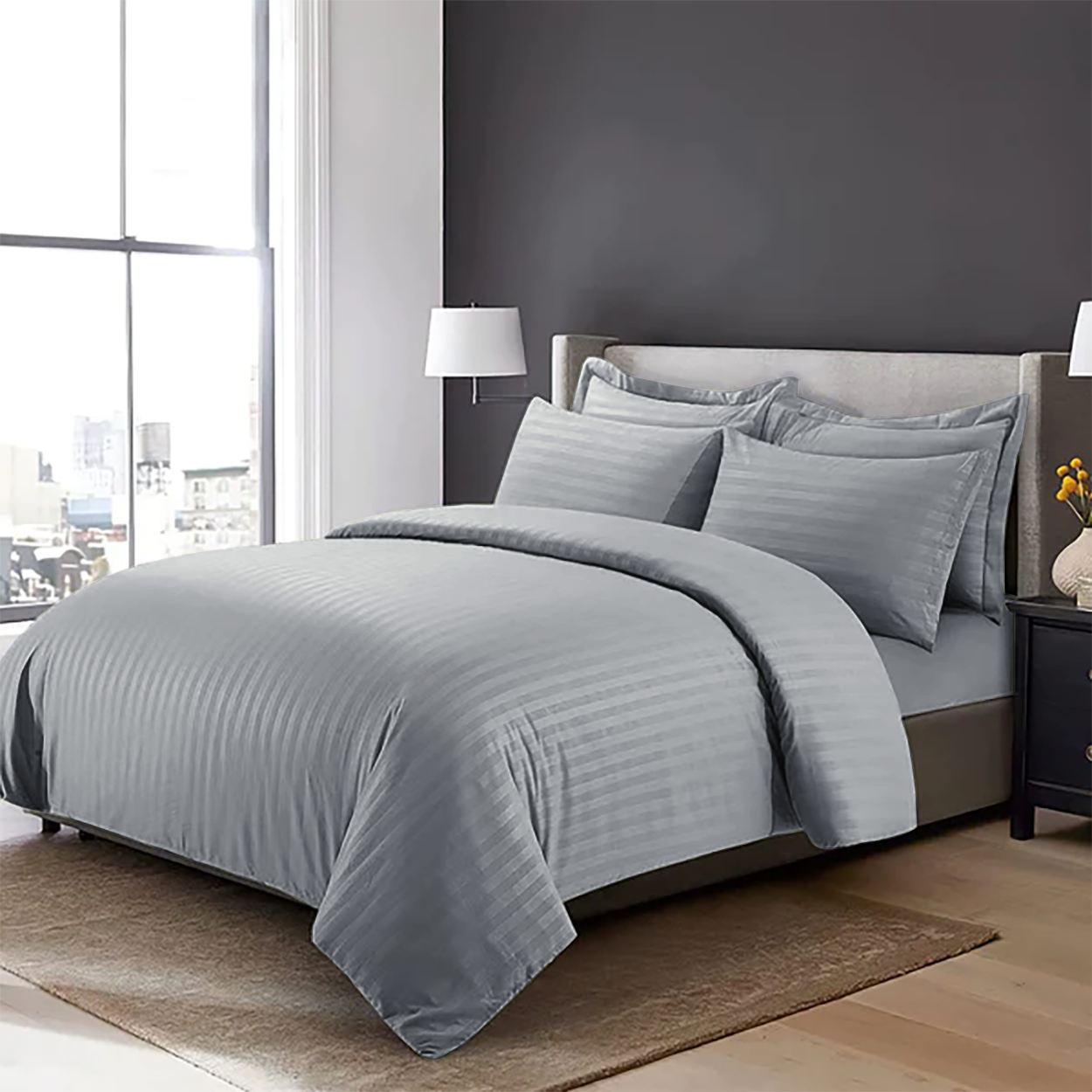 Grey Stripe Duvet Cover