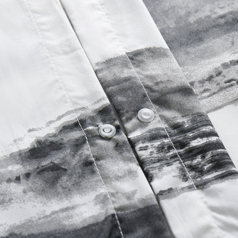 Abstract Bedding Grey Art Print Duvet Cover Set