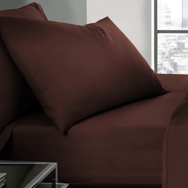 Brown Pillowcases Plain Dye Pair