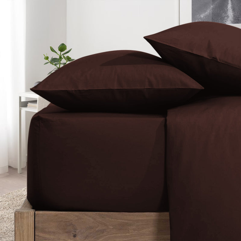 Brown Pillowcases Plain Dye Pair