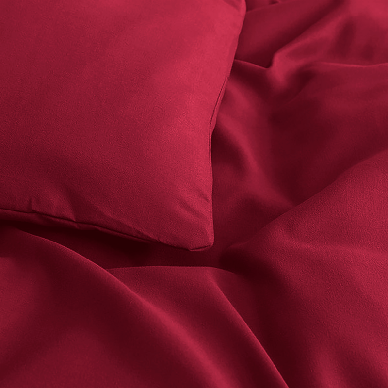 Red Duvet Cover Bedding Set Plain Dyed