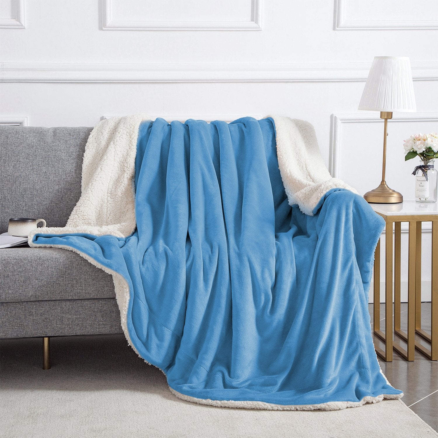 Sky Blue sofa throws