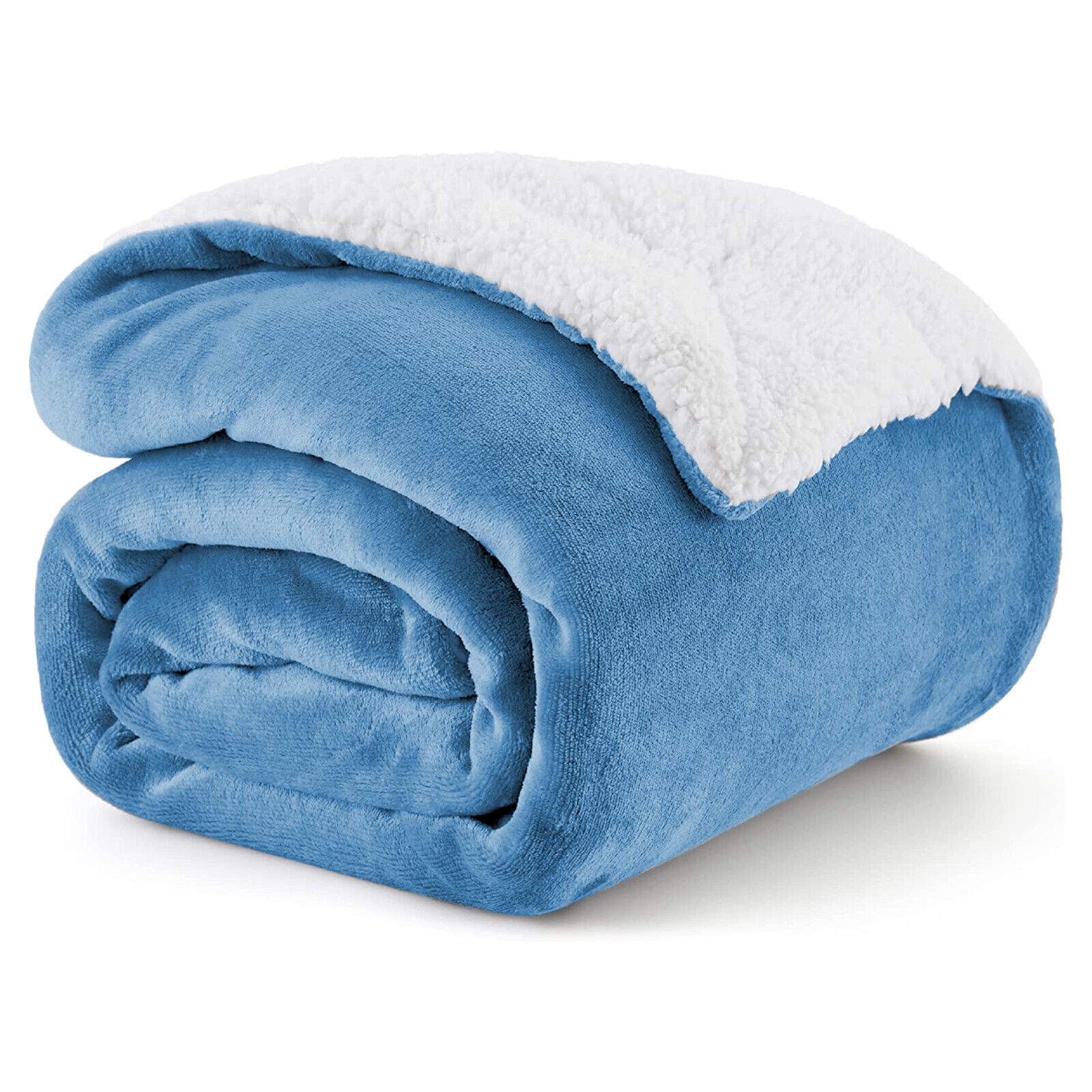 Sky Blue Sherpa throw