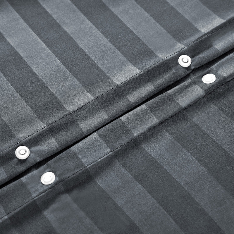 Charcoal Stripe Duvet Cover Set