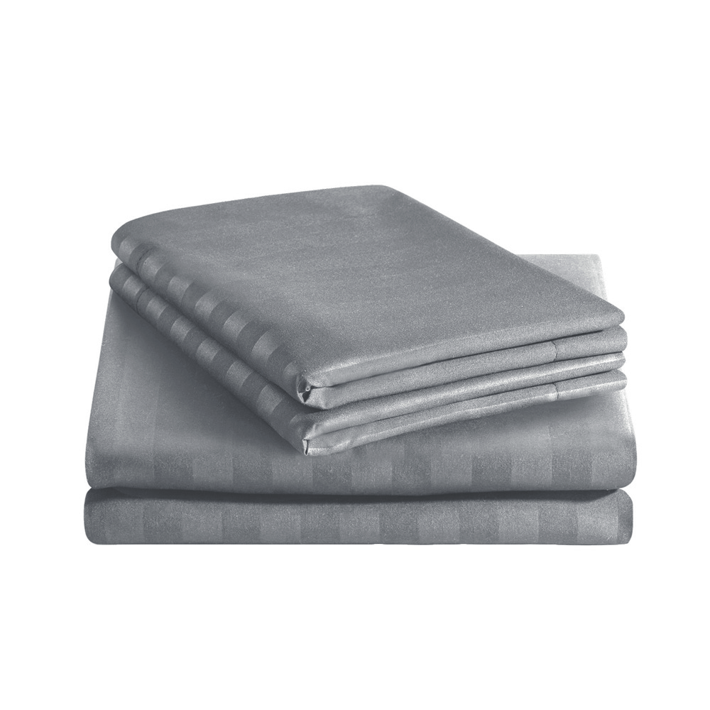 duvet cover set grey Stripe