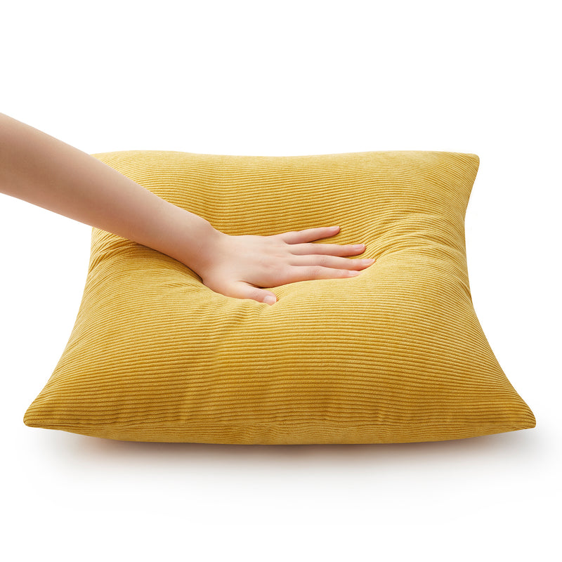 Velvet Corduroy Ochre Covers For Cushions