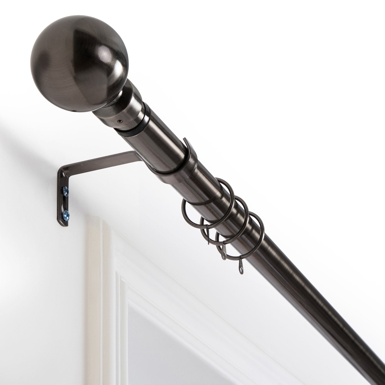Nickel Black Curtain Pole Extendable